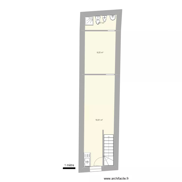 POTIERS 5 BIS R+1. Plan de 