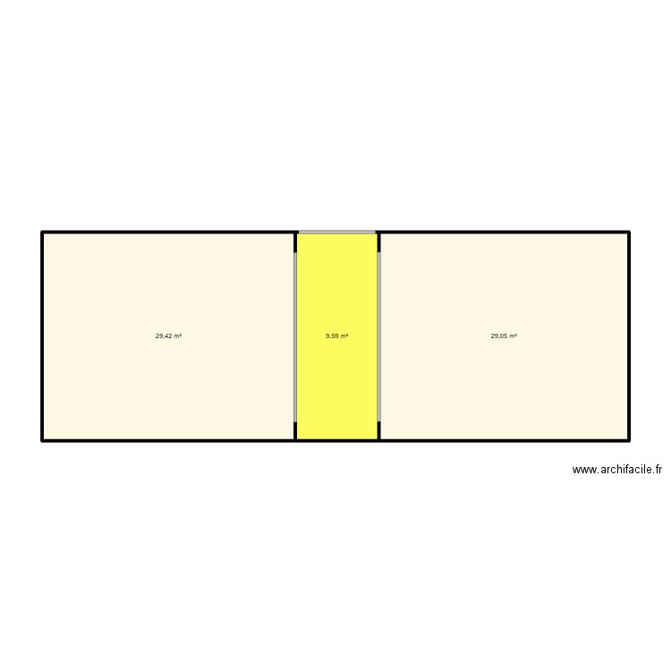 RÂTELIER. Plan de 3 pièces et 68 m2