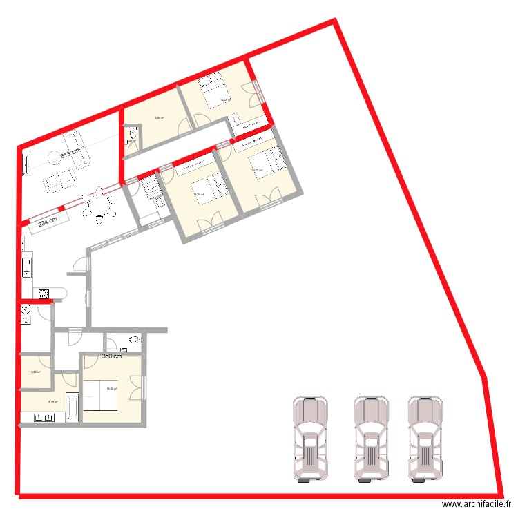 Plan A Mas des Olivettes. Plan de 8 pièces et 78 m2