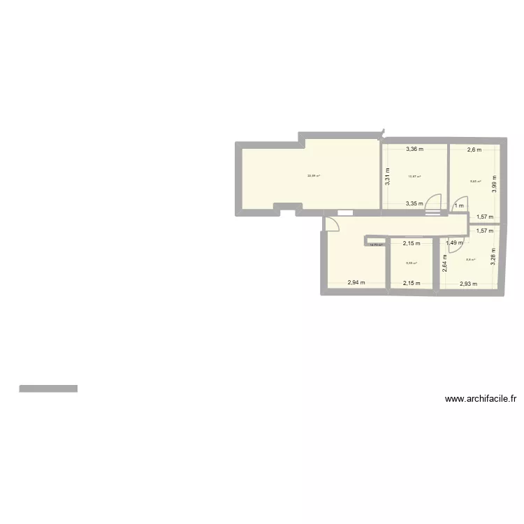 appartement martin. Plan de 6  et 72 m²