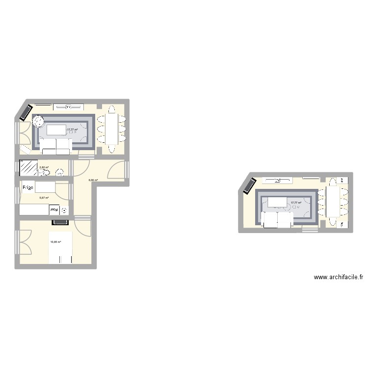 maison helo. Plan de 6 pièces et 61 m2