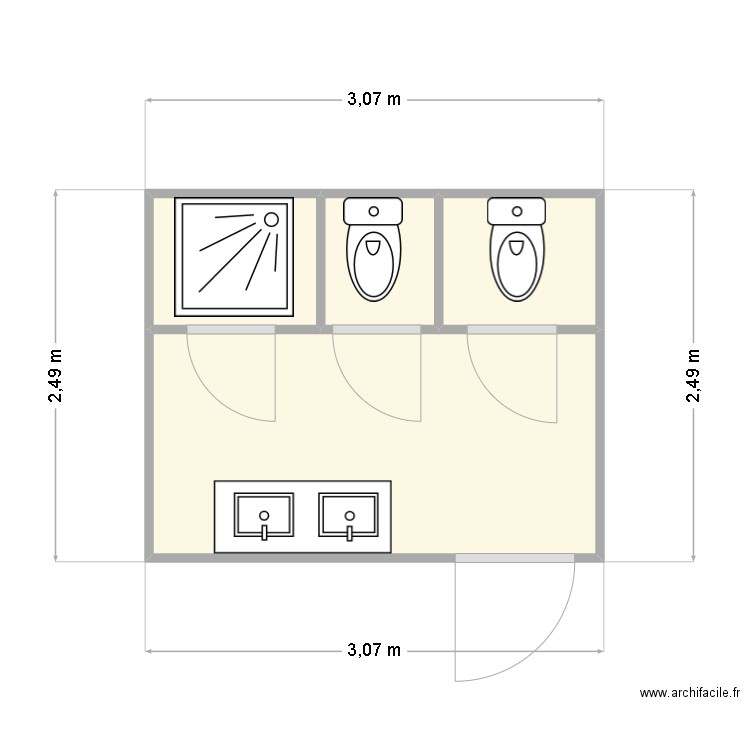 TRANS R CHANTIER TOUSSIEU. Plan de 4 pièces et 7 m2