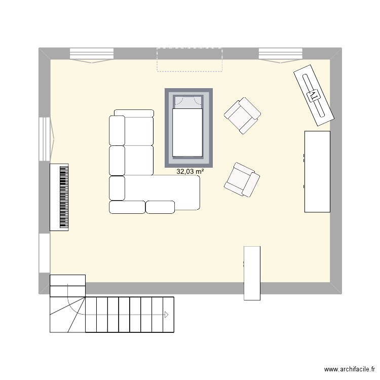 SalonIA. Plan de 1 pièce et 32 m2