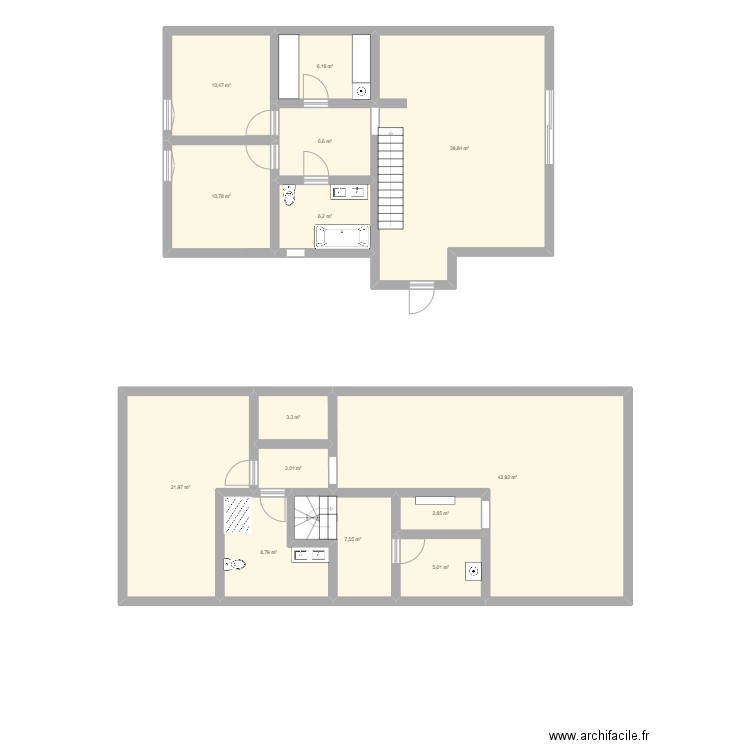 Maison A. Plan de 14 pièces et 174 m2