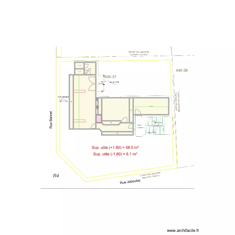 Projet 4&egrave;me &eacute;tage - Vierge. Plan de 