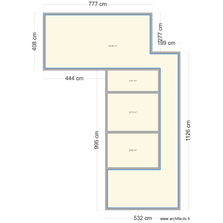 Plan Ferme Chtouka. Plan de 4 pièces et 77 m2