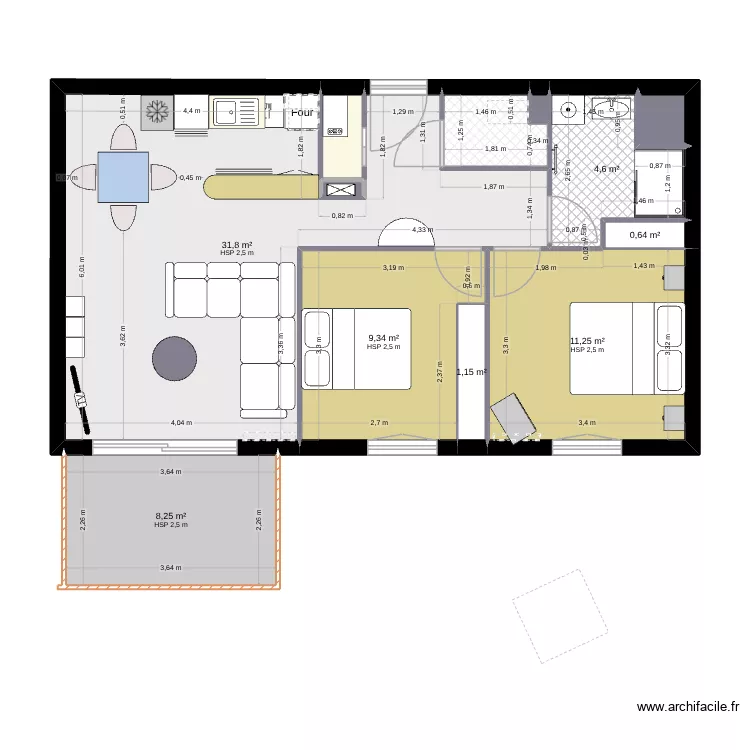 Ondres2. Plan de 12  et 71 m²