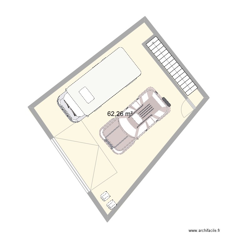 rdc escalier fond. Plan de 0 pièce et 0 m2