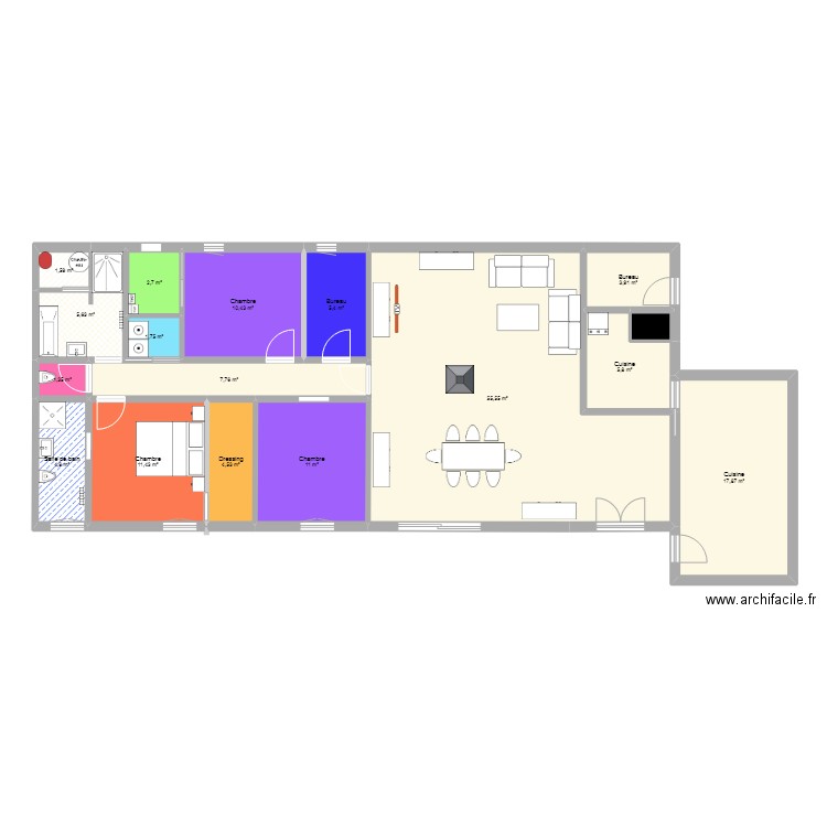 Forcalquieret 2. Plan de 17 pièces et 152 m2