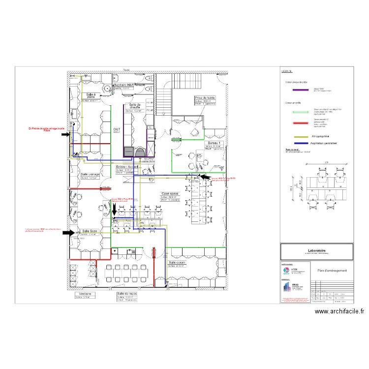 Laboratoire Dardilly Aspiration+air comprimé . Plan de 0 pièce et 0 m2
