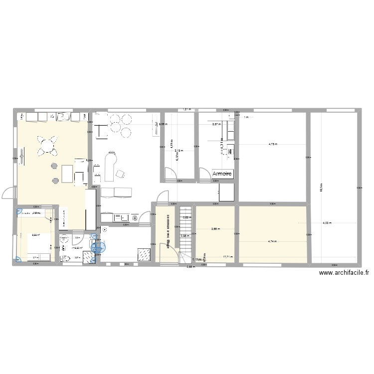 issoire2. Plan de 2 pièces et 48 m2
