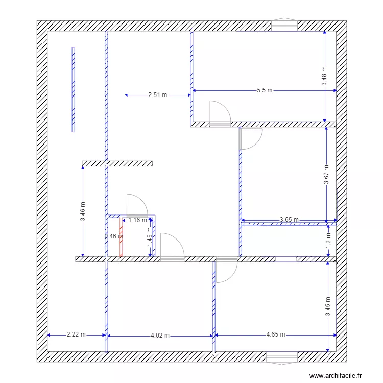 ETAGE FIN A JOUR. Plan de 1  et 130 m²