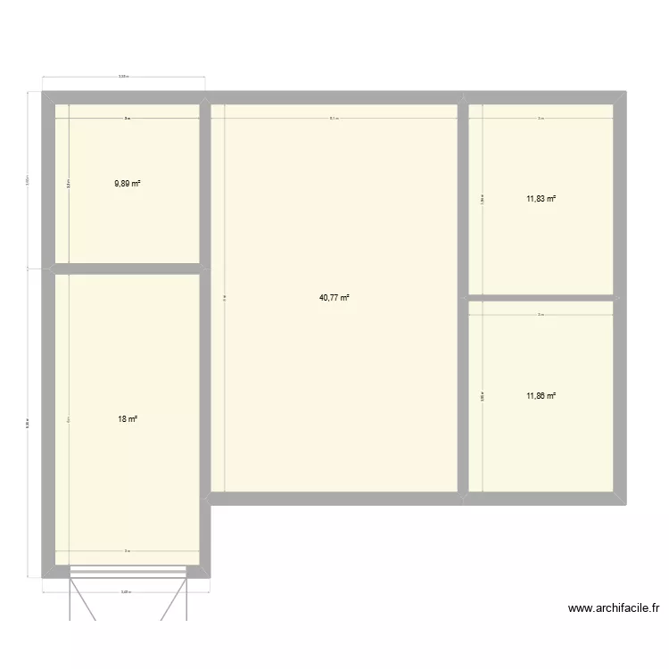 Projet. Plan de 5  et 92 m²