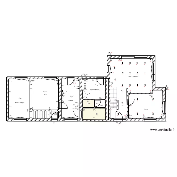 WANZE schema de position RDC 1. Plan de 31  et 351 m²