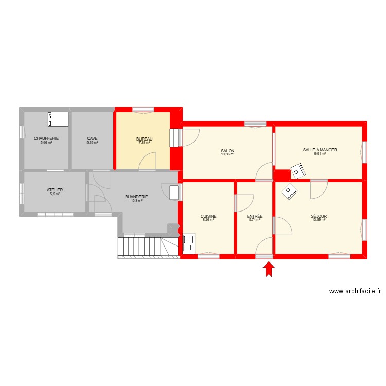 BI28564 -. Plan de 30 pièces et 260 m2