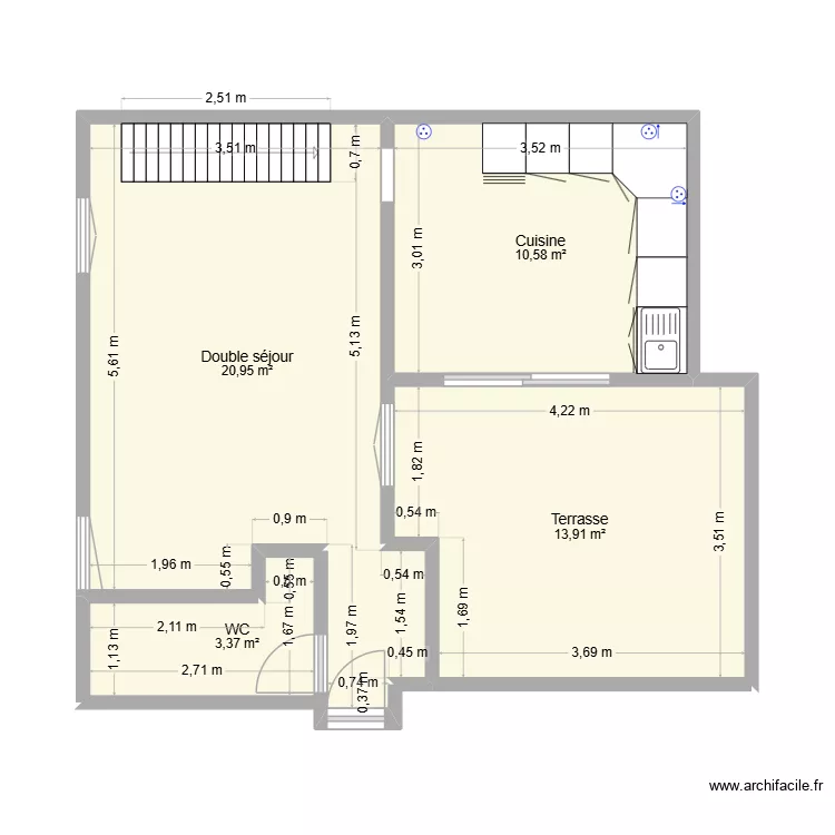 RDC_Orschwihr. Plan de 4  et 49 m²
