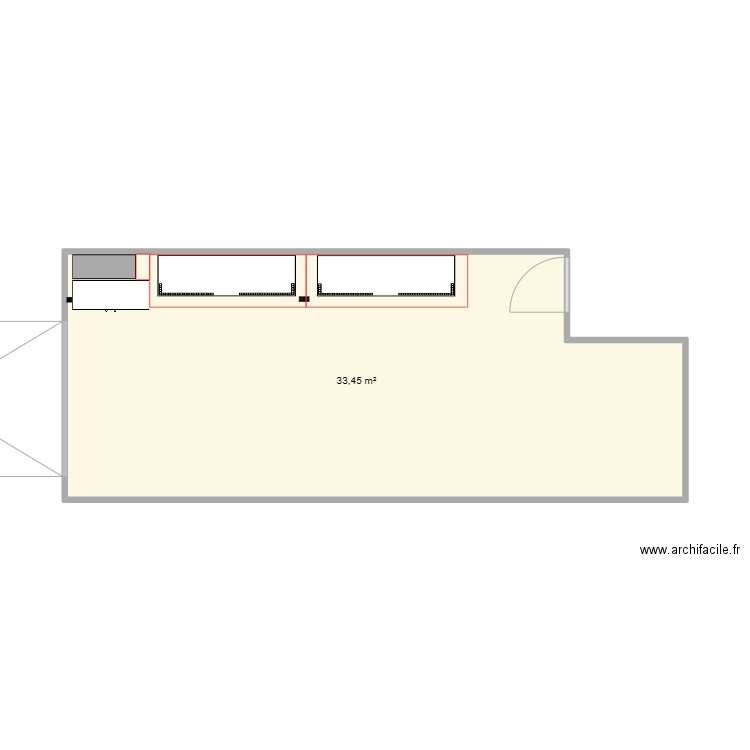 Garage Vitrail Face. Plan de 1 pièce et 33 m2