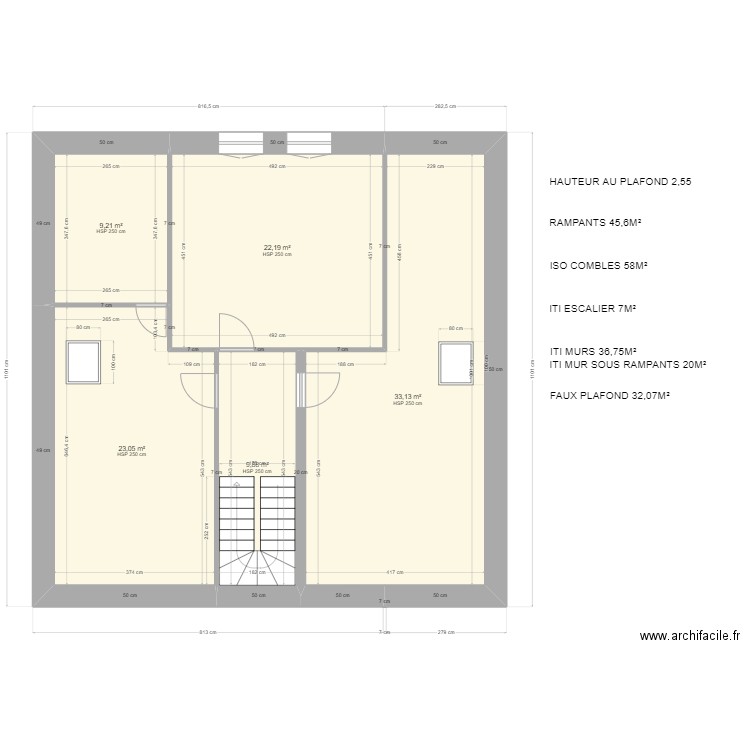 HUMBERTO ETAGE. Plan de 5 pièces et 97 m2