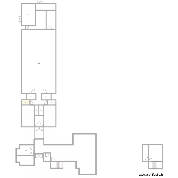 BAT 10/1. Plan de 22  et 493 m²