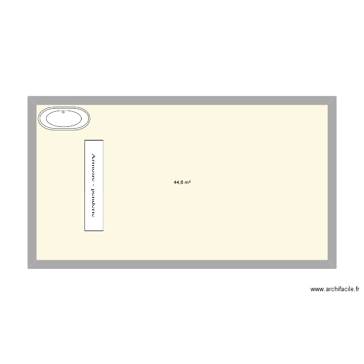 condo. Plan de 1 pièce et 45 m2