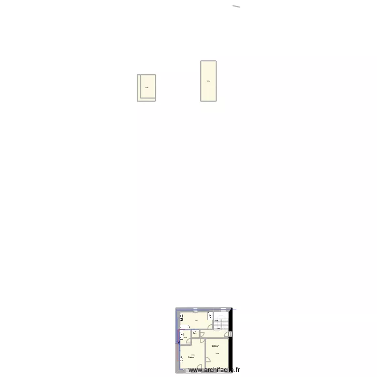 Belesta Eau. Plan de 16  et 201 m²