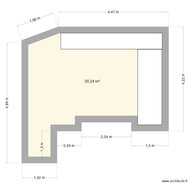 CUISINE. Plan de 1 pièce et 20 m2