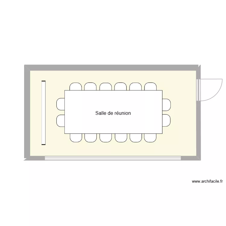2D Salle de réunion. Plan de 1 et 19 m² 2D Salle de réunion. Plan de 1 et 19 m²