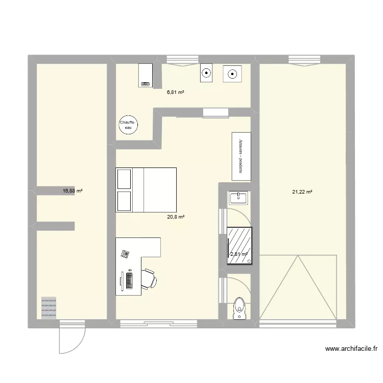 seyssins rdc. Plan de 5 pièces et 69 m² seyssins rdc. Plan de 5 pièces et 69 m²