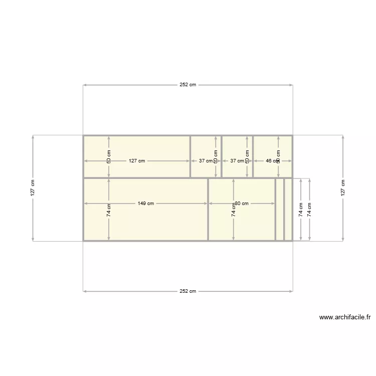 Découpé panneau. Plan de 8 et 3 m² Découpé panneau. Plan de 8 et 3 m²