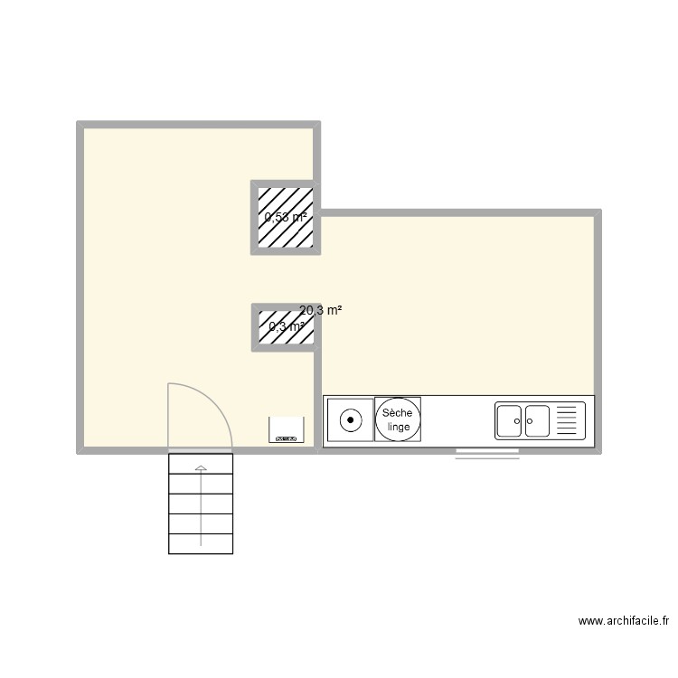 12 Zola Cave. Plan de 3 pièces et 21 m2