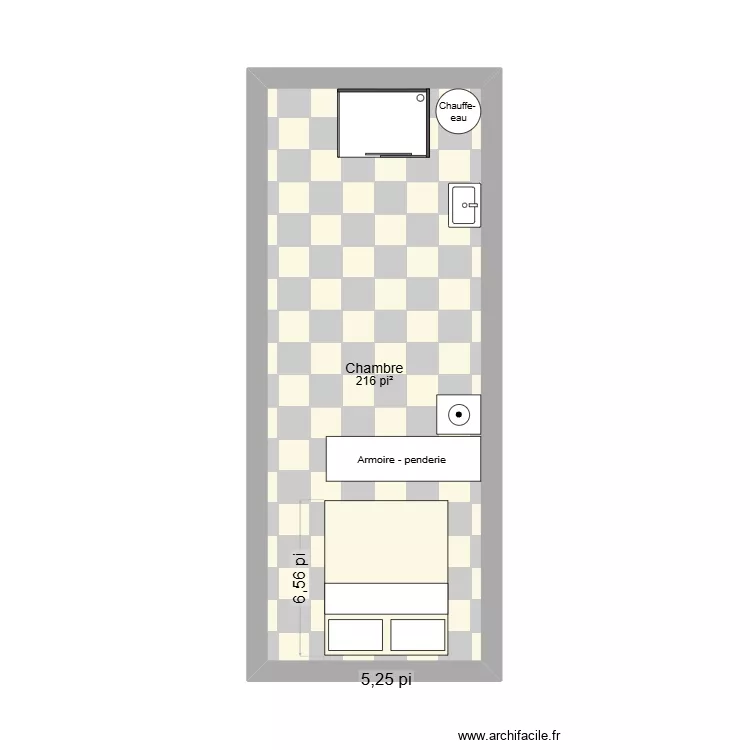 chambre. Plan de 1  et 20 m²