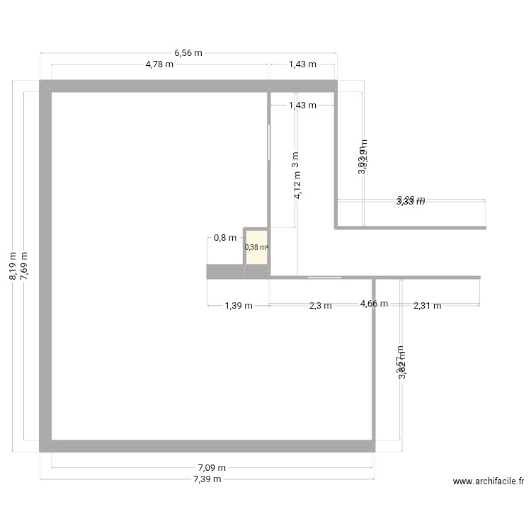 Pièce de vie. Plan de 1 pièce et 0 m2