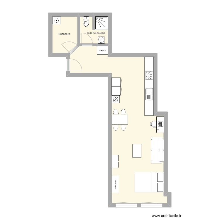 Poste 1.2 b. Plan de 3 pièces et 45 m2