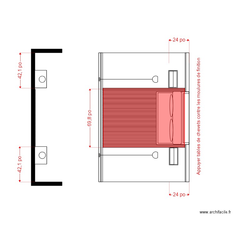 Dupperon mur Lit finition. Plan de 0 pièce et 0 m2