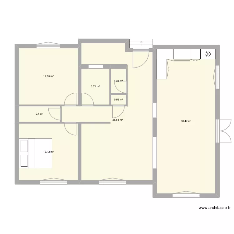 chez nous 1 avec porshe. Plan de 8  et 91 m²
