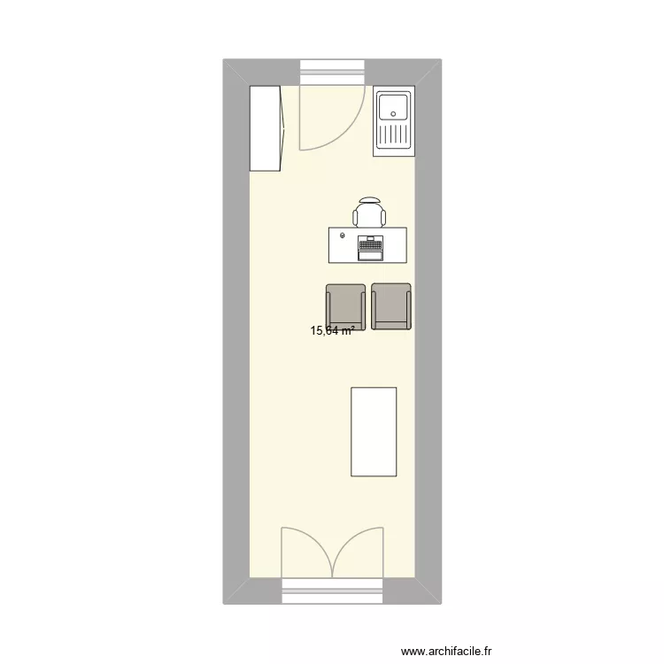 Cabinet d'ostéopathie. Plan de 1 et 16 m² Cabinet d'ostéopathie. Plan de 1 et 16 m²