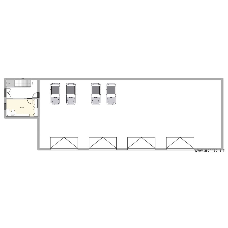 garage1. Plan de 2 pièces et 20 m2