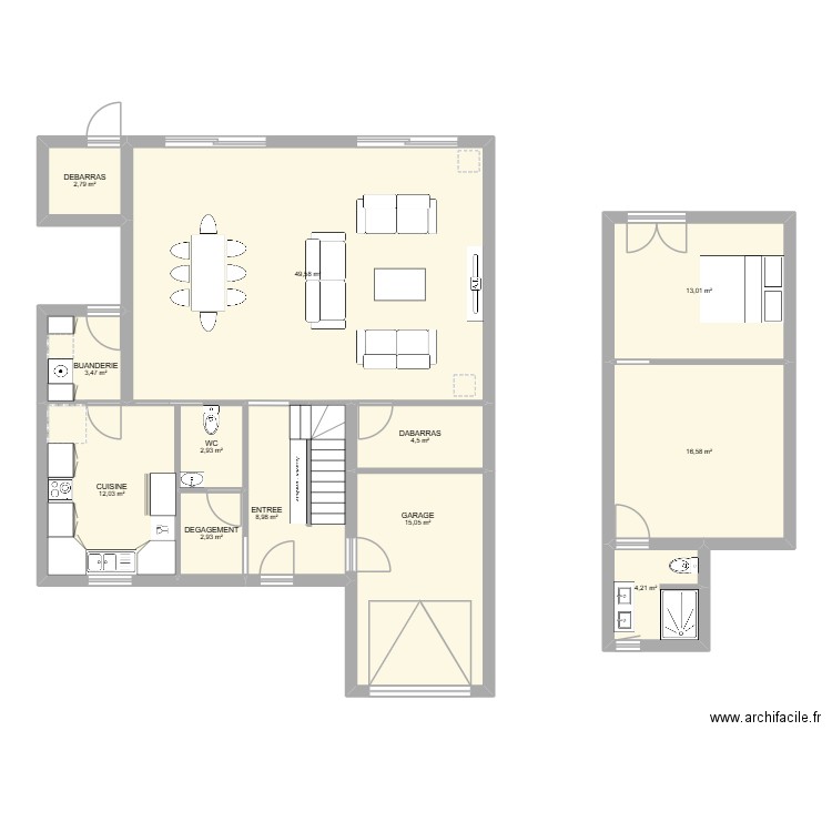 LIMETE. Plan de 12 pièces et 136 m2