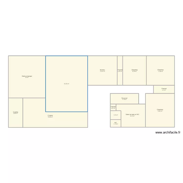 Hombli&egrave;res RDC . Plan de 