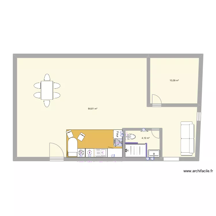 bonde 1e &eacute;tage v2. Plan de 3  et 79 m²