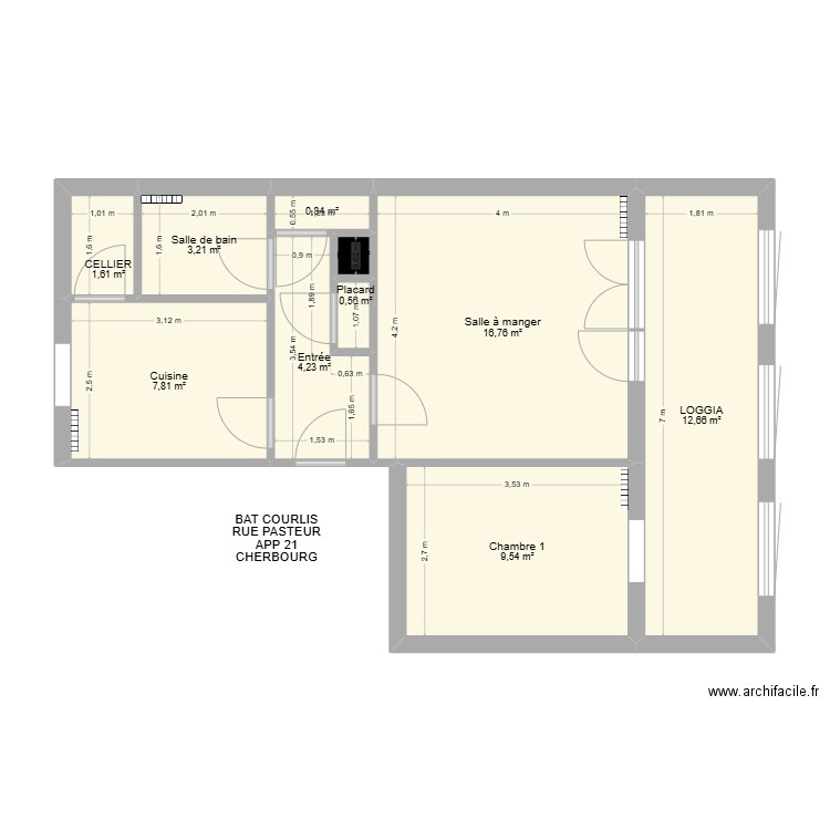 BAT COURLIS LGT21. Plan de 10 pièces et 58 m2
