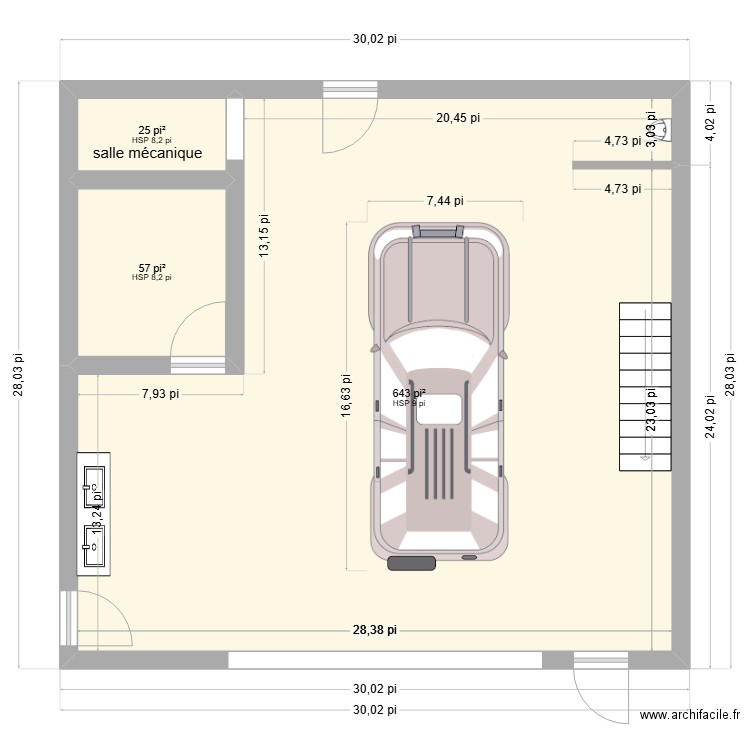 mon garage. Plan de 11 pièces et 204 m2