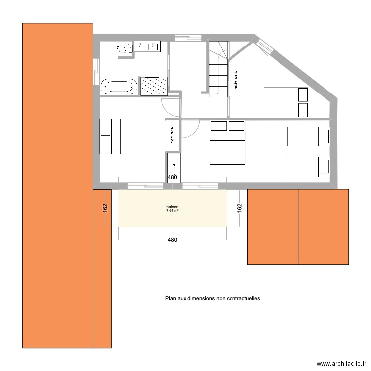 1ier etage cotation. Plan de 0 pièce et 0 m2