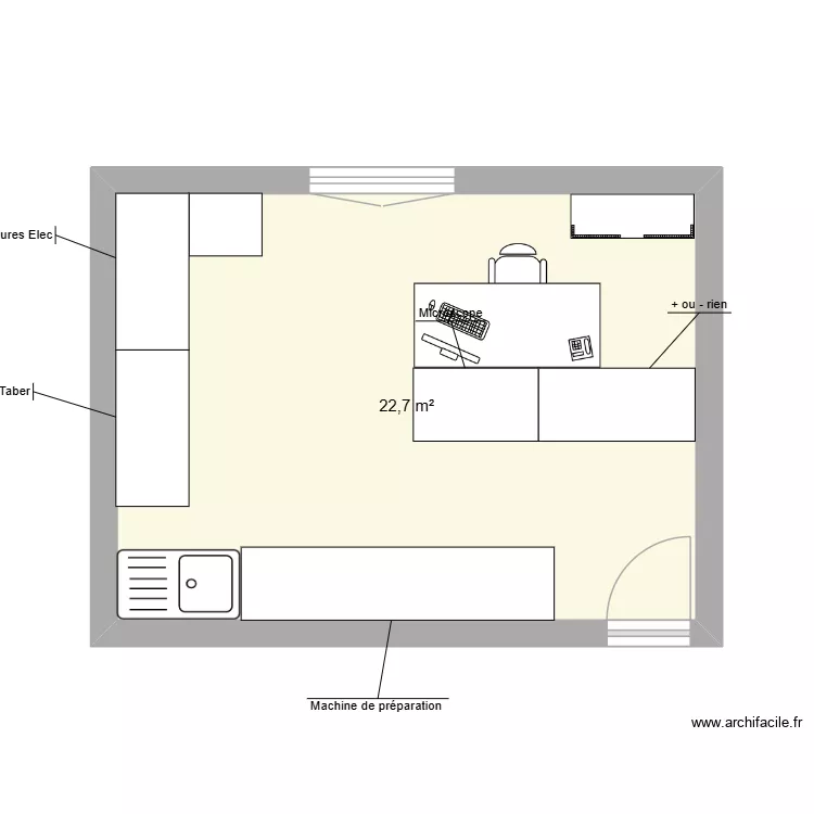 bureau john 2. Plan de 1  et 23 m²