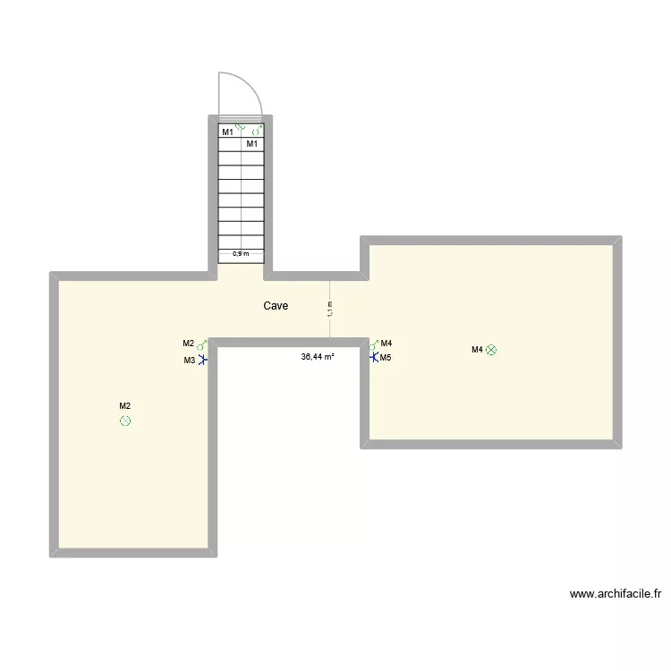 Havré 173 Cave. Plan de 1 et 36 m² Havré 173 Cave. Plan de 1 et 36 m²