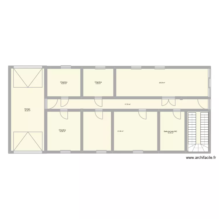 Maison1. Plan de 8  et 161 m²