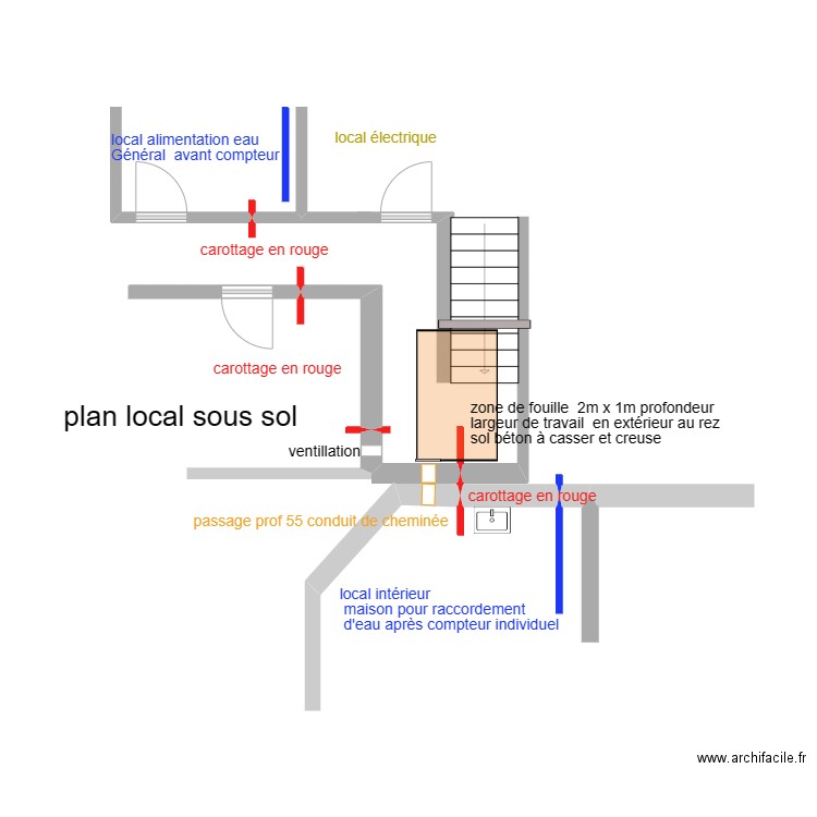 implantation travail. Plan de 0 pièce et 0 m2