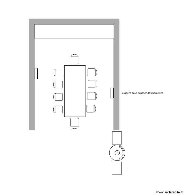 Salle &agrave; manger. Plan de 