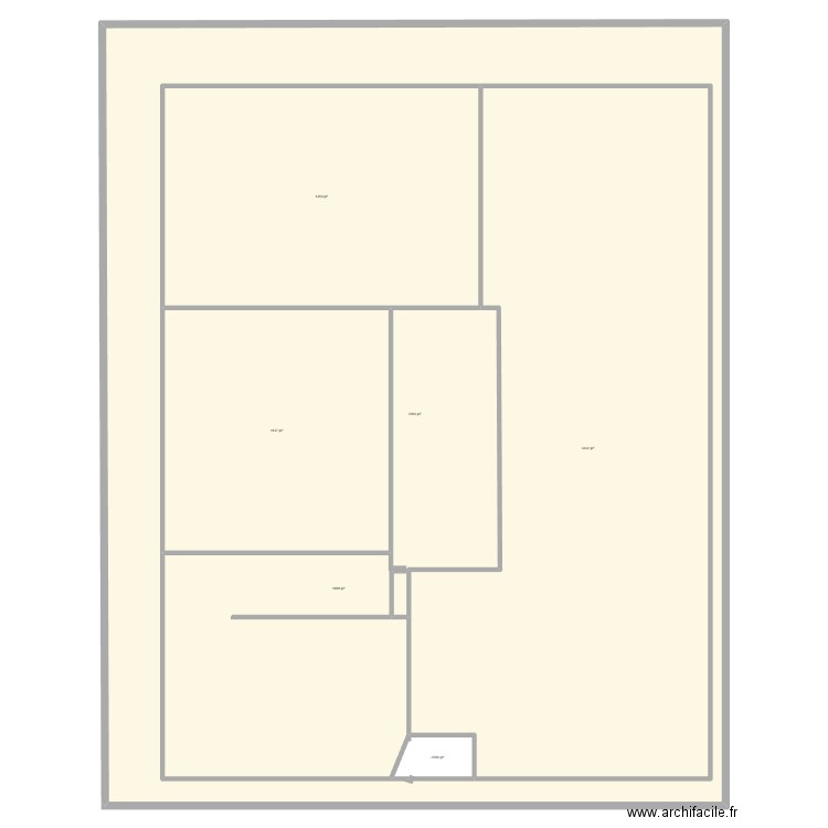 Plan du sous-sol 1844. Plan de 6 pièces et 1654 m2