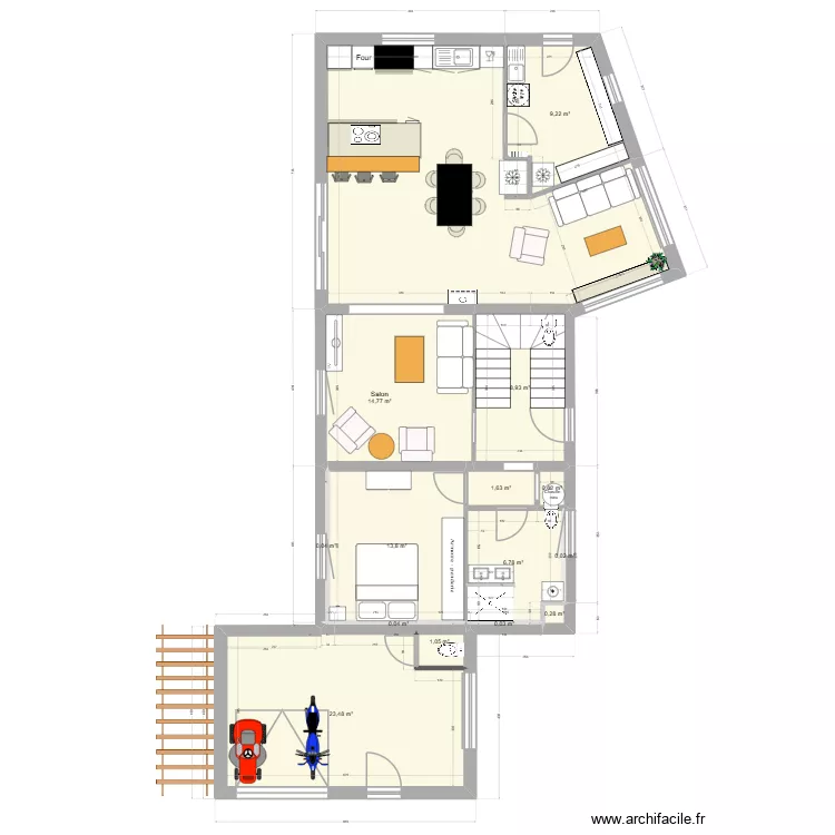 Troisgots plan SB. Plan de 30  et 225 m²